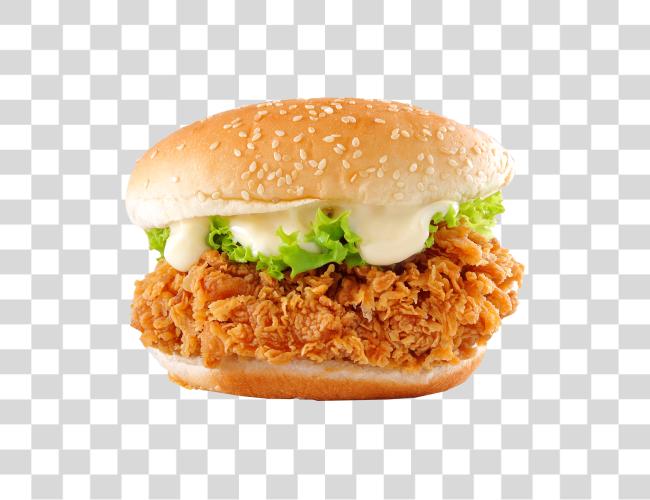 Download Menu Spicy Chicken Fillet Burger Clip Art