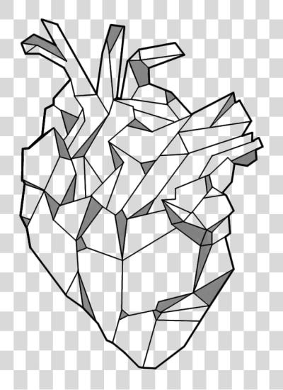 下载 Geometry Tattoo Image 几何的 Anatomical Heart PNG file