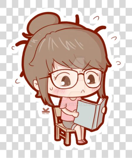 下载 动漫 Chibi Study 动漫 Chibi Girl 学习 PNG file