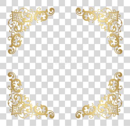 Download Gold Decorative Corners Gold Border No PNG file