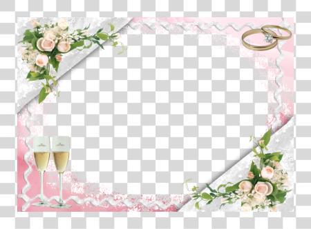 Download Transpa Pink Wedding Frame With Bubbly Gl Gallery Wedding Photo Frame PNG file