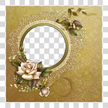 Download Yellow Rose Gold Frame PNG file