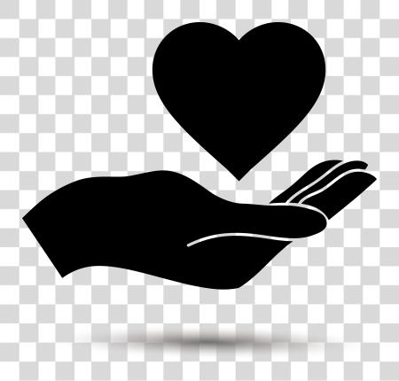 Download Holding Love Silhouette Transprent Hand With Heart PNG file