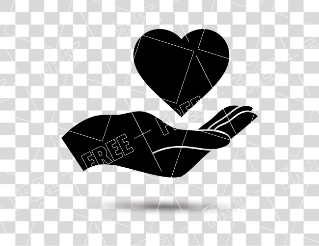 Download Holding Love Silhouette Transprent Hand With Heart Clip Art