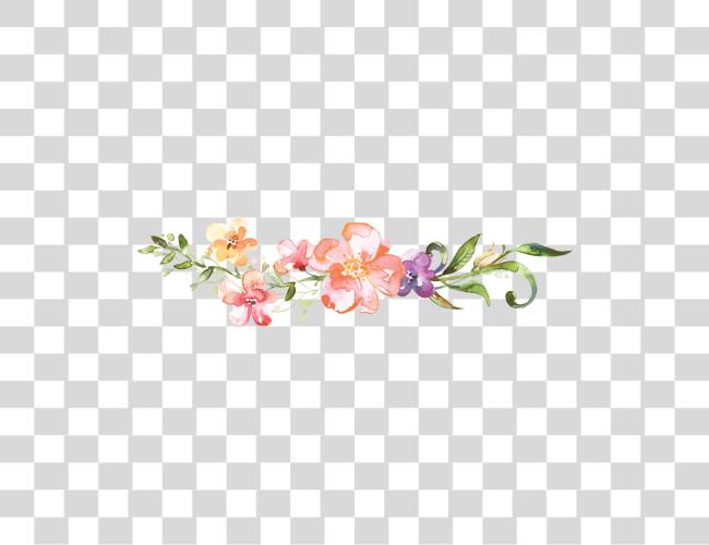 Download Divider Flower Watercolor Flower Divider Clip Art