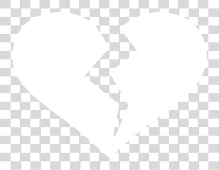 下载 Heart Silhouette Broken Heart 图标 白色 PNG file