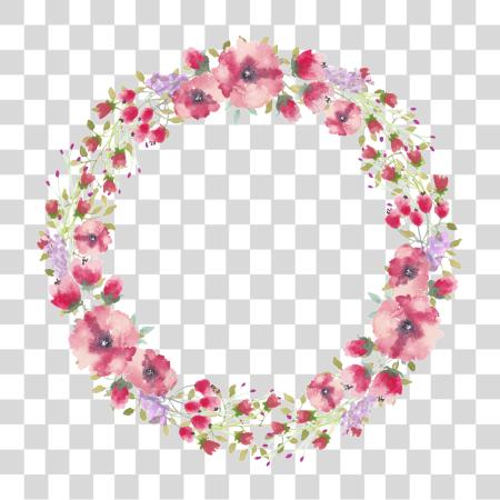 下载 水彩 花 Border Files Circle 水彩 Flowers PNG file