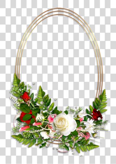 Download Oval Photo Frame With Flowers Death Frames With Flowers PNG file