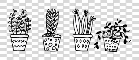 تحميل Plants Flowerpot Cacti زهور زهرة Doodles بي ان جي ملف