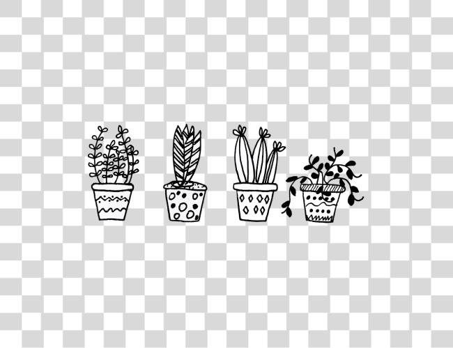 Download Plants Flowerpot Cacti Flowers Flower Doodles Clip Art