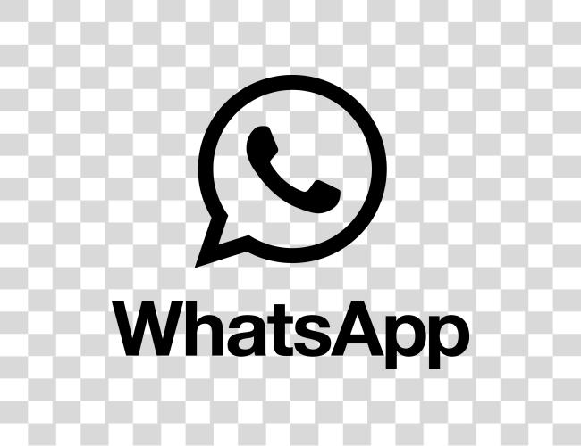 Download Whatsapp logotipo negro y blanco Clip arte