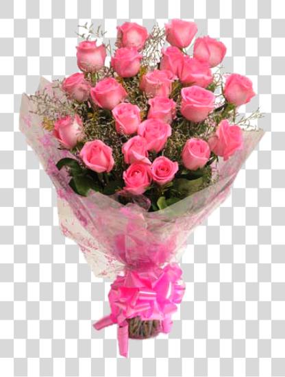 Download Pink Roses Flowers Bouquet Hot Pink Rose Bouquet PNG file