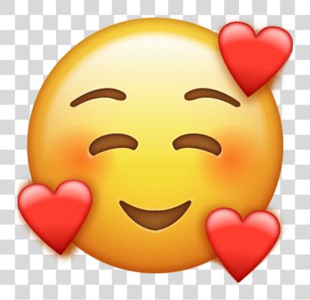 Download sonrisa emoji con corazones iphone emoji Whatsapp emoji PNG file