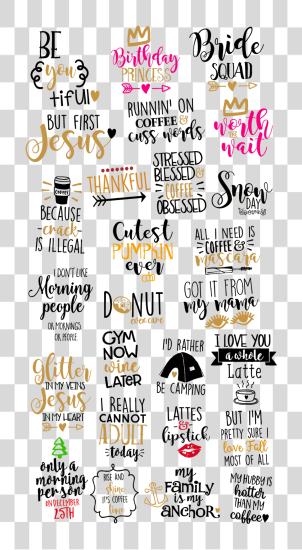 Download racimo of Cricut Typographic Designs PNG file