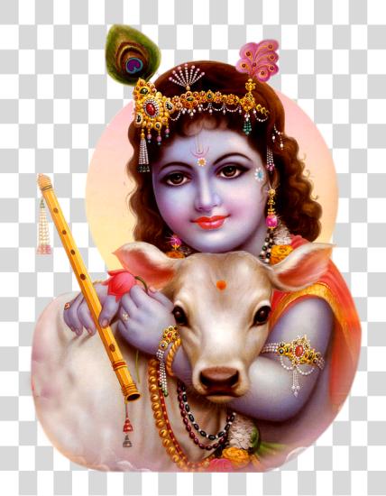 Download Krishna alto Quality Image Lord Krishna con Calf PNG file