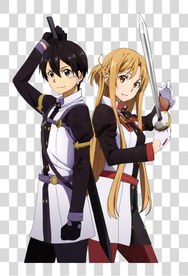 Download Sword Online Kirito And Asuna Poster PNG file