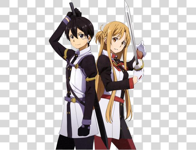 Download Sword Online Kirito And Asuna Poster Clip Art