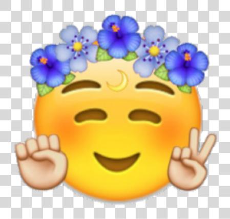 Download emoji emojis cool flowercrown corona emoji lindo PNG file