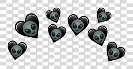 Download Tumblr extraterrestre negro corazón corona emoji PNG file