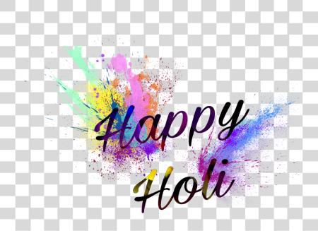 Download Happy Holi Text Calligraphy PNG file