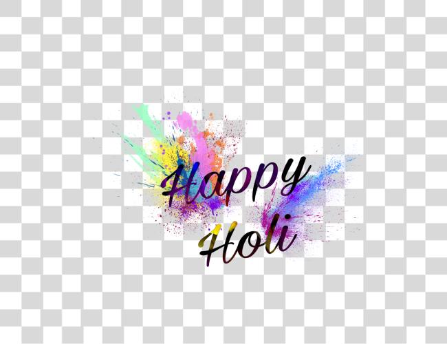 Download Happy Holi Text Calligraphy Clip Art