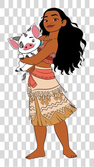 Download disney Moana caricatura Moana y Pua Coloring Pages PNG file