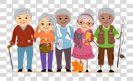 Download Old People Senior Citizens Cartoon PNG file