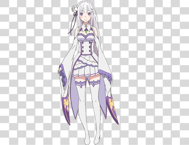 下载 Emilia Re Zero 角色 Clip 艺术