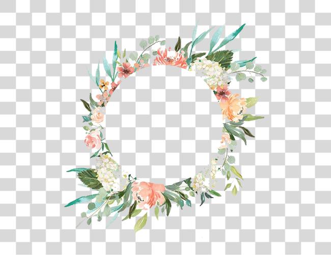 Download acuarela Wreath con flores Watercolour Wreath Clip arte