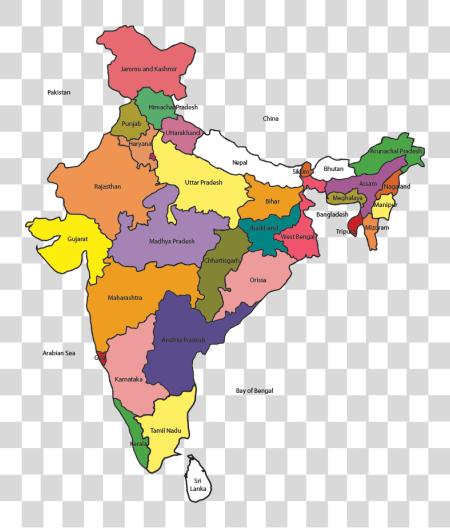 Download India mapa Image India mapa con Only States Name PNG file