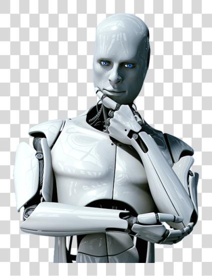 Download humano Robot pensando PNG file