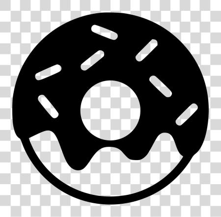 Download File Donut icono negro y blanco PNG file