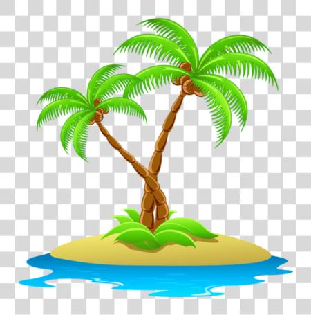 下载 Island 與 Palm Trees Island PNG file