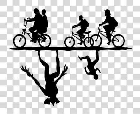 Download The Upside Down Silhouette Image Television Stranger Things Bike Logo PNG file