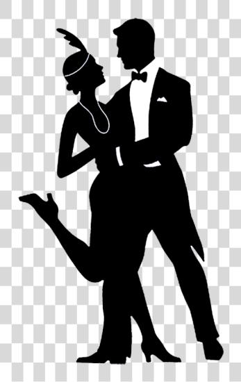 Download Charleston Dancing Couple Great Gatsby Silhouette PNG file