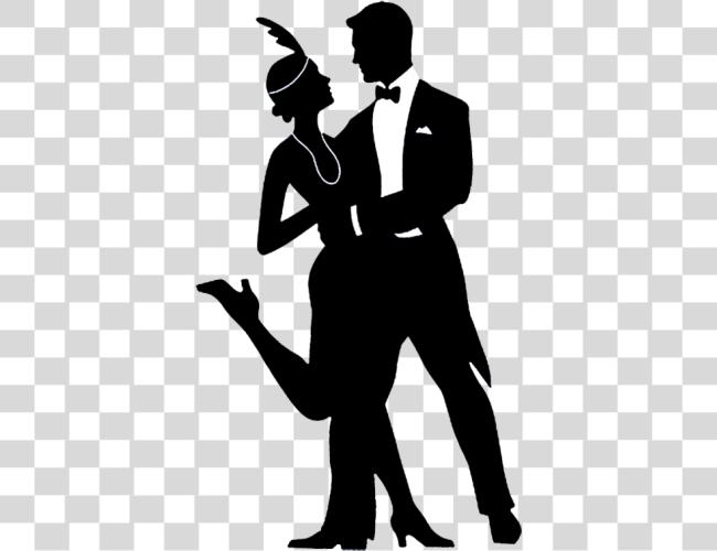 Download Charleston Dancing Couple Great Gatsby Silhouette Clip Art