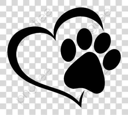 Download Love And Cat Prints Dog Paw Black And White PNG file