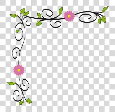 Download flor Border línea flor Border línea diseño PNG file