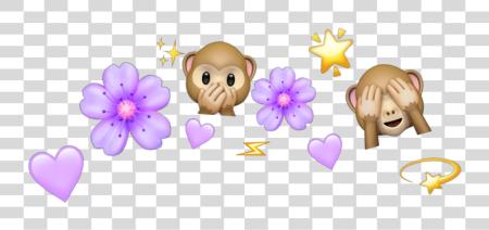 Download Monkey emoji con flor corona emoji flor corona PNG file