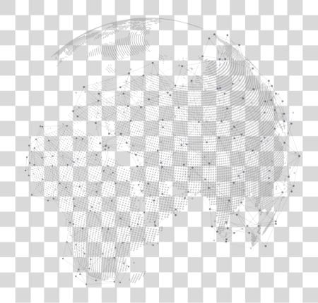 Download Illustrated Globe With Data Points Network Dots PNG file