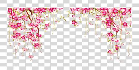 Download Hanging Vines Border Flowers Vector PNG file