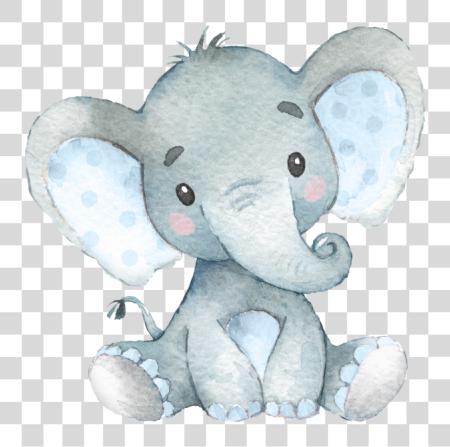 Download Floral Elephant Baby Shower PNG file