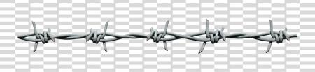 Download Barbed Wire Wire Demarcation Limit Risk Caution Illustrated Barb Wire PNG file