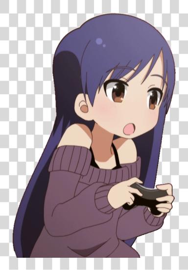 Download Gamer niña lindo anime Gifs para Discord PNG file