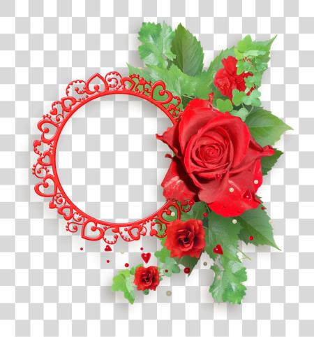 Download flor rojo rosas marco PNG file