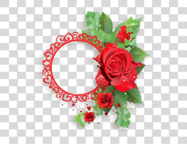 Download Flower Red Roses Frame Clip Art