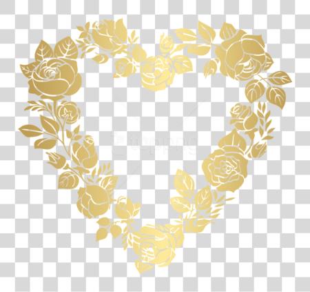 Download floral dorado corazón Border marco oro flor marco PNG file