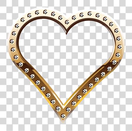 Download Heart Border Gold Photo Golden Heart Border PNG file