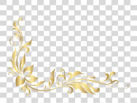 Download Golden Floral Design PNG file