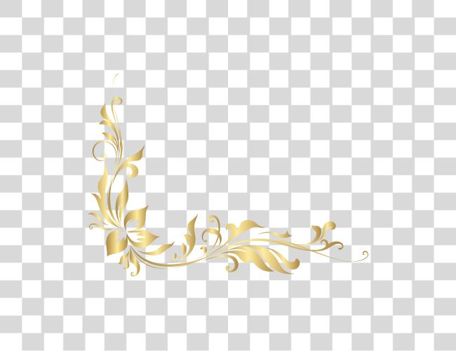 Download Golden Floral Design Clip Art